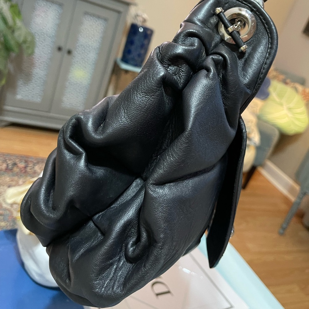 Dior Black Leather Shoulder Bag with Silver-Tone Hardware - Picture 6 of 16
